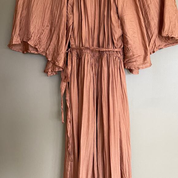 Mes Demoiselles‎ Twinkie Maxi Dress Nude Size 2 Silk Lightweight Flowy Billowy - Picture 14 of 16